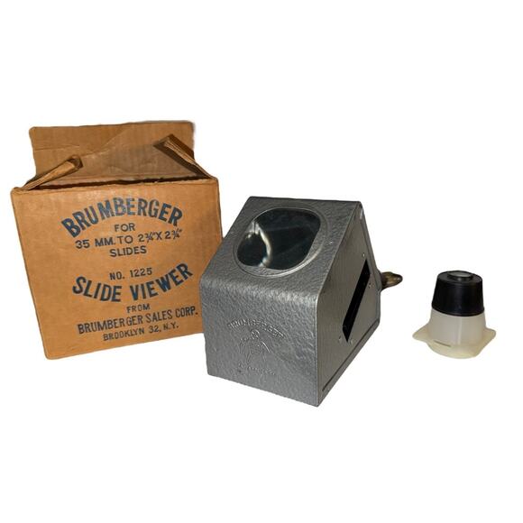 Brumberger Vintage Slide Viewer #1225 Original Box Metal Industrial Look - Picture 1 of 9